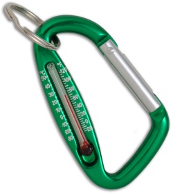 TempaClip Carabiner Key Chain Thermometer (Green)
