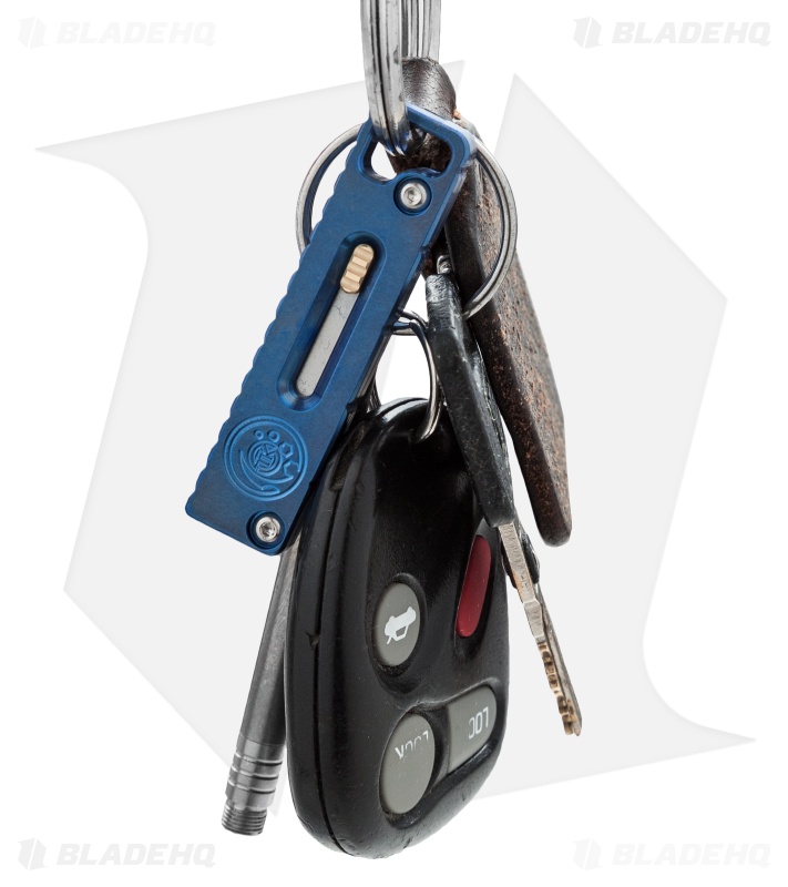 Tactical Keychains TUKK Titanium Utility Keychain Knife Blue Anodize