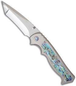 Walter Brend Custom Marauder Knife Titanium Framelock w/ Abalone (3.88" Tanto)