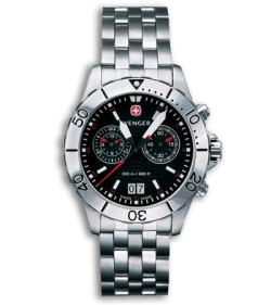 Wenger AquaGraph Chrono Swiss Military Men's Chronograph Watch (Black) 70856