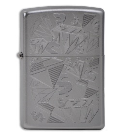 Zippo Lighter - Diamonds & Dollars 24882 Satin Chrome
