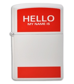 Zippo Lighter - Hello My Name Is - 24809 Matte White