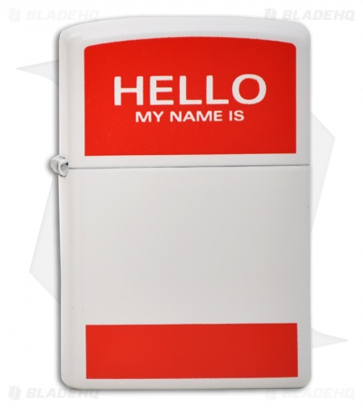 Zippo Lighter - Hello My Name Is - 24809 Matte White
