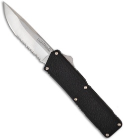 Lightning D/A OTF Black Automatic Knife (3.5" Satin Serr)