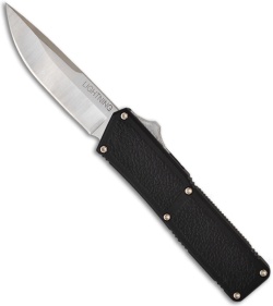 Lightning D/A OTF Black Automatic Knife (3.5" Satin Plain)