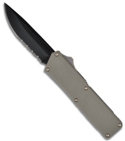 Lightning D/A OTF Gray Automatic Knife (3.5" Black Serr)