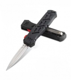H&K Epidemic OTF Automatic Knife (3.44" Black Plain) 14850BK