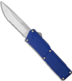Lightning D/A OTF Automatic Knife Electric Blue (3.5" Satin Serr) Ltd Edition