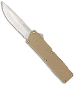 Lightning D/A OTF Tan Automatic Knife (3.5" Satin Serr)