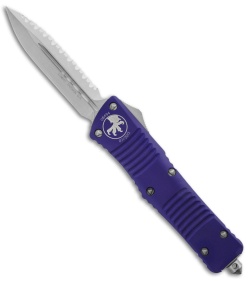 Microtech Combat Troodon Purple OTF Dagger Knife (3.8" SW Full Serr) 142-12PU