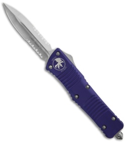 Microtech Combat Troodon Purple OTF D/E Dagger Knife (3.8" SW Serr) 142-11PU