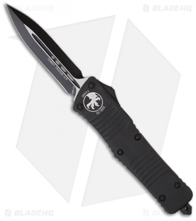 Microtech Tactical Combat Troodon OTF Dagger Knife (3.8" Black Plain) 142-1T