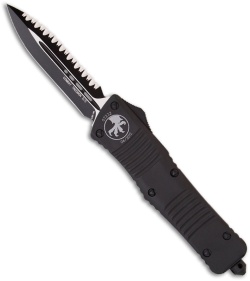 Microtech Tactical Combat Troodon OTF Dagger Knife (3.8" Black Full Serr) 142-3T
