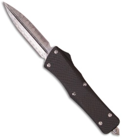 Rare Marfione Custom Solid Carbon Fiber Combat Troodon OTF Knife (3V Damascus)
