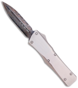 Custom Microtech Stainless Steel Combat Troodon OTF D/E Knife (3.8" Blue Dam)