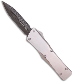 Custom Microtech Stainless Steel Combat Troodon OTF D/E Knife (3.8" Damascus)