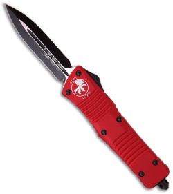 Microtech Red Combat Troodon OTF D/E Knife (3.8" Black Plain) 142-1RD LTD