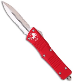 Microtech Red Combat Troodon OTF D/E Knife (3.8" Satin Serr) 142-5RD LTD