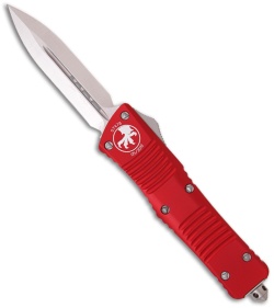 Microtech Red Combat Troodon OTF D/E Knife (3.8" Stonewash Plain) 142-10RD LTD