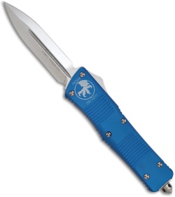 Microtech Blue Combat Troodon OTF D/E Dagger Knife (3.8" Satin Plain) 142-4BL