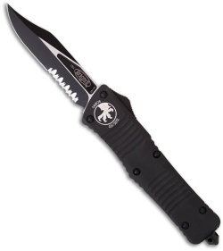 Microtech Combat Troodon Bowie OTF Knife (3.8" Black Serr) 143-2T