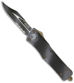 Microtech Urban Camo Combat Troodon Bowie Automatic Knife (3.8" Serr) 143-2UC