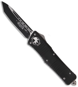 Microtech Combat Troodon Automatic OTF Knife Tanto (3.8" Black Plain) 144-1