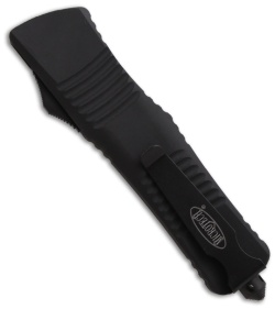 Microtech Combat Troodon Automatic OTF Knife Tanto (3.8" Black Plain) 144-1T