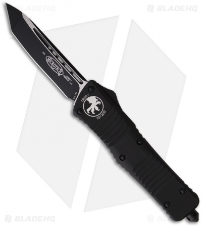 Microtech Combat Troodon Automatic OTF Knife Tanto (3.8" Black Plain) 144-1T