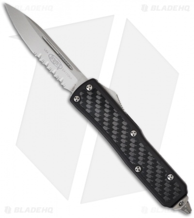 Microtech Daytona D/A OTF Knife w/ Carbon Fiber (3.25" Bead Blast Serr) 124-8