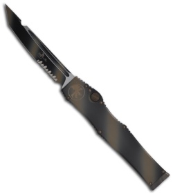 Microtech Tan Camo Halo 5 V OTF Automatic Tanto Knife (4.6" Serr) 150-2TC