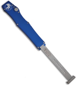 Microtech Blue Halo 5 V OTF Automatic Tanto Knife (Satin PLN) 150-4B
