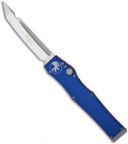 Microtech Blue Halo 5 V OTF Automatic Tanto Knife (Satin PLN) 150-4B