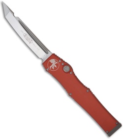 Microtech Orange Halo 5 V OTF Automatic Tanto Knife (4.6" Satin Plain) 150-4OR