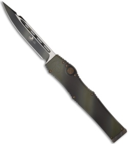 Microtech Green Camo Halo 5 V OTF S/E Automatic Knife (4.6" Plain) 151-1GC