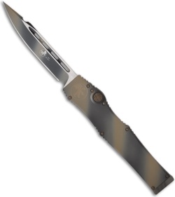 Microtech Tan Camo Halo 5 V OTF S/E Automatic Knife (4.6" Plain) 151-1TC