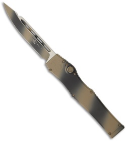 Microtech Tan Camo Halo 5 V OTF S/E Automatic Knife (4.6" Plain) 151-1TC