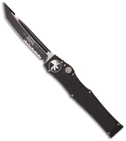 Microtech Halo 5 V OTF Tanto Automatic Knife T/E (4.6" Black Serr) 150-2