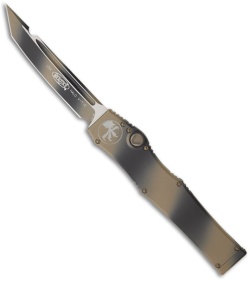 Microtech Tan Camo Halo 5 V OTF Automatic Tanto Knife (4.6" Plain) 150-1TC