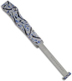 Microtech Custom Splash Halo V Knife OTF (4.6" Polished Plain) Blue/Silver
