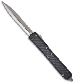Microtech Makora II OTF Knife D/A Double Edge Auto (4.45" Satin Serr) 106-5