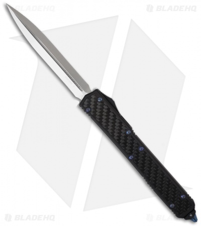 Microtech Makora II OTF Knife D/A Auto Blue Titanium (4.45" Satin Plain) 106-4Ti