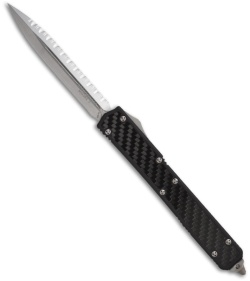 Microtech Makora II OTF Knife D/A Auto (4.45" Stonewash Full Serr) 106-12