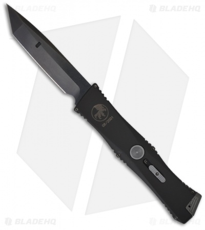 Microtech Exodus OTF Automatic Tanto Knife (3.6" Black Plain) 300415