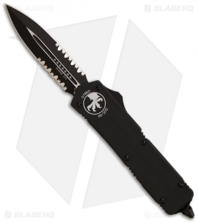Microtech Tactical Scarab Executive OTF D/E Knife (3.5" Black Serr) 176-2T