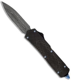 Microtech Scarab Carbon Fiber D/E OTF Automatic Knife (3.5" Damascus)