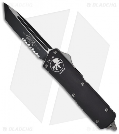 Microtech Scarab Executive Knife OTF Tanto Automatic (3.5" Black Serr) 108-2