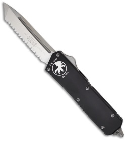 Microtech Scarab Executive OTF Knife Automatic Tanto (3.5" Satin Serr) 108-6