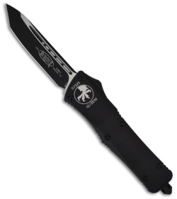 Microtech Combat Troodon Automatic OTF Knife Tanto (3.8" Black PLN) 144-1T