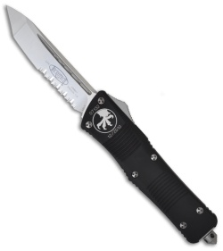 Microtech Combat Troodon Automatic OTF Knife Tanto (3.8" Stonewash Serr) 144-11